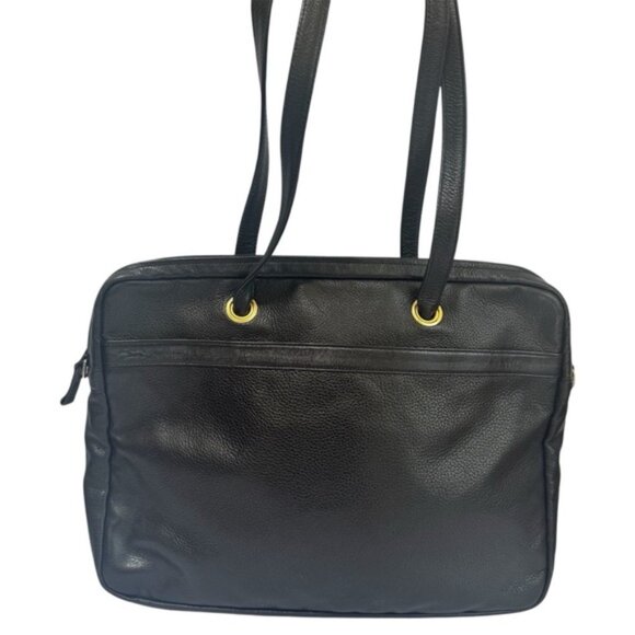 Longchamp Vintage Leather Satchel Shoulder Bag Notebook Work Pocket Zip Horse - Picture 1 of 16